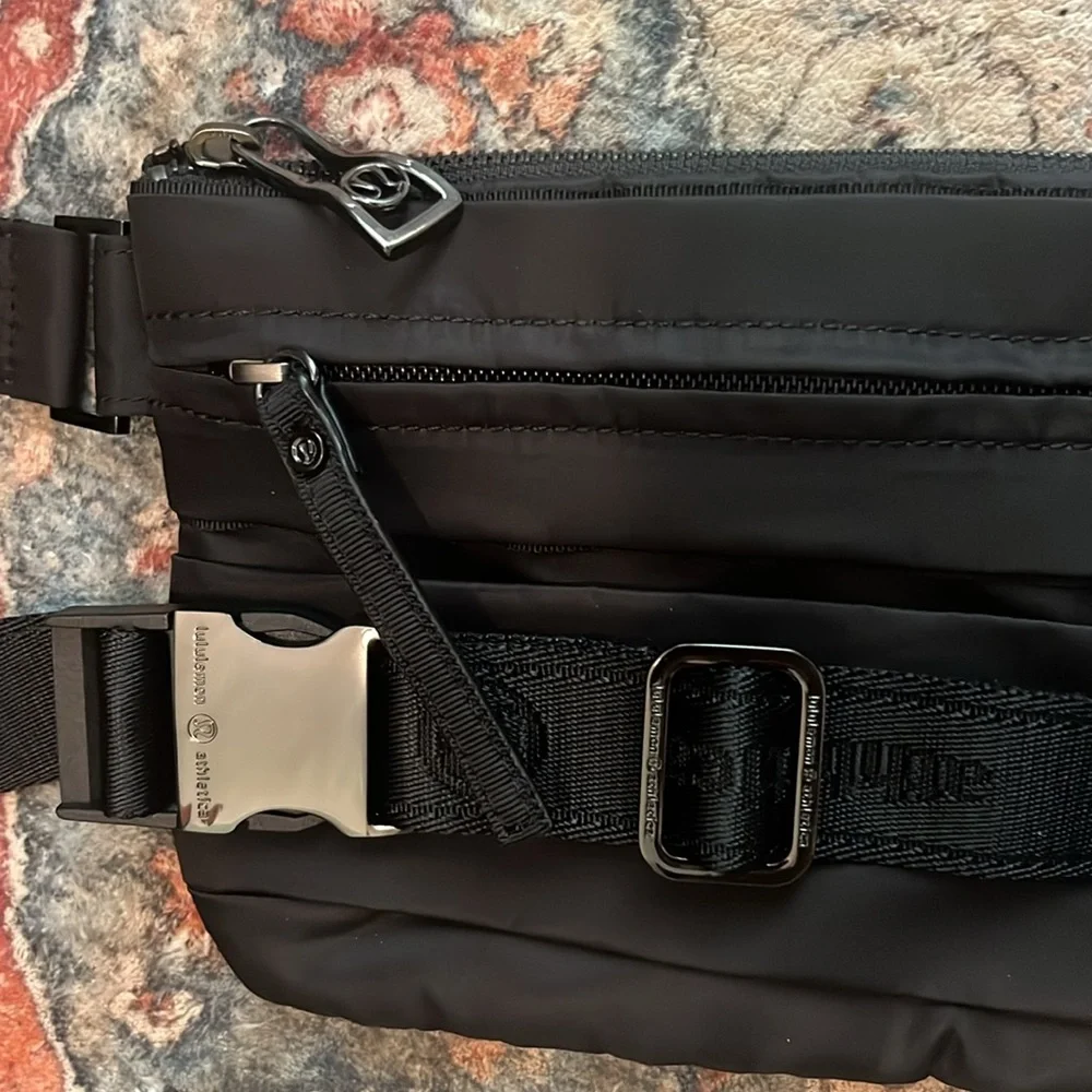 lululemon athletica Black Quilted Crossbody Bag